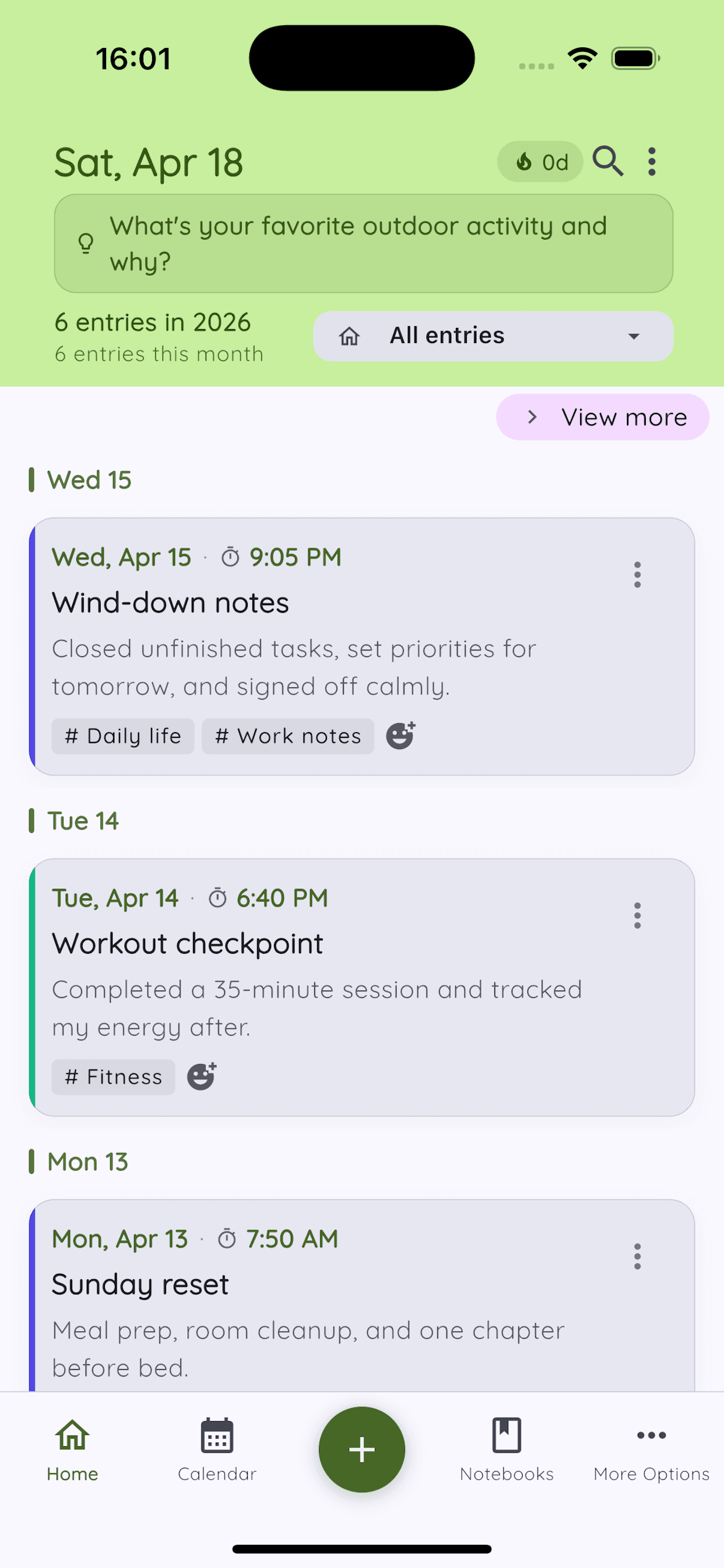 Daykept home timeline